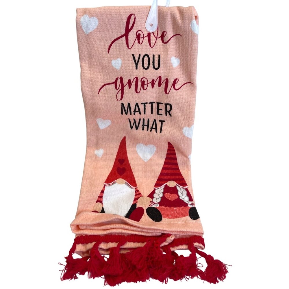 Valentine Day Holiday Cupid 3pc Lot Set Love Gnome Kitchen Towel Door Hanger NWT - Picture 4 of 10